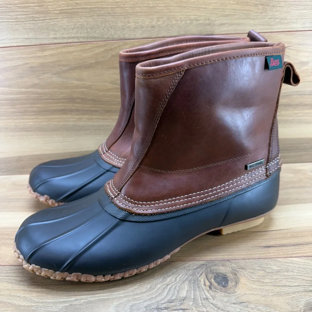 BASS Goldeneye Waterproof Boots Mens‎ 11 Brown Leather Sherpa Lined Duck